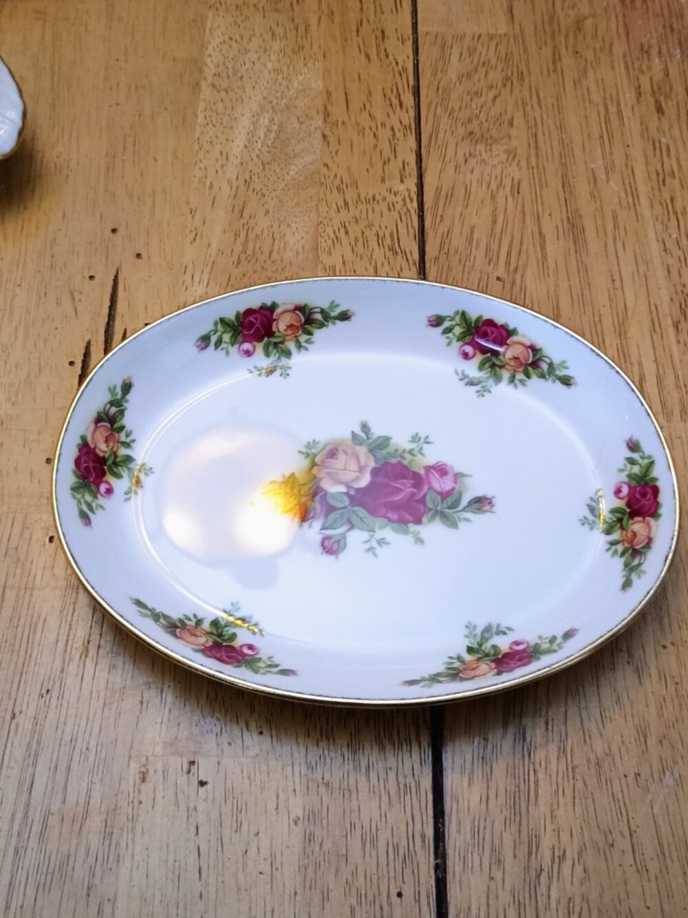 Royal Albert Old Country Roses bone china oval appetizer tray
